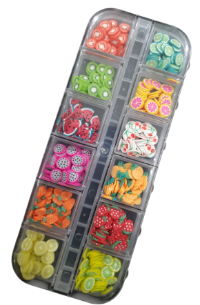 Deco apliques Kawaii Frutas Goma x 12 PARIS NIGHT (PN21090)